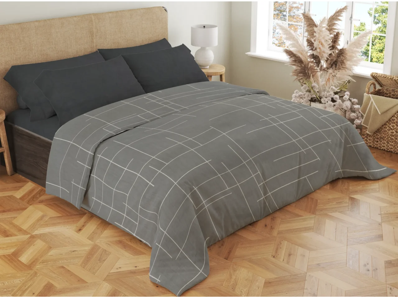 Σετ σεντόνια 4τμχ υπέρδιπλα 240x270-180x200+35 Βαμβακερά 100% εμπριμέ/μονόχρωμα 007443011Σ68Χ83